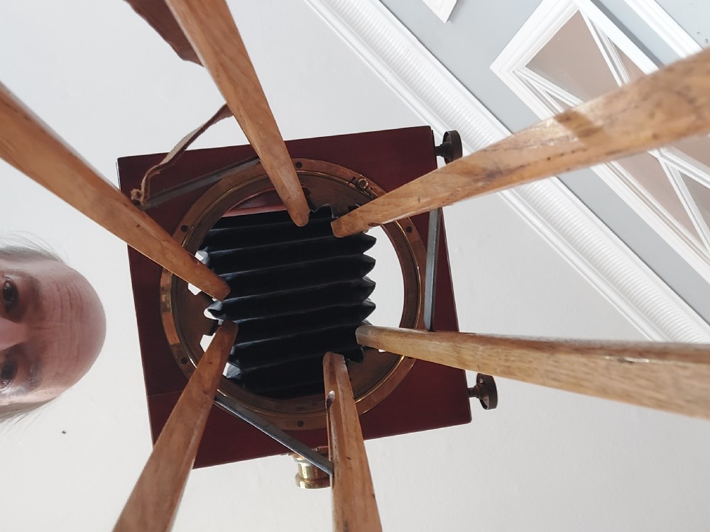 Edwardian Camera on Tripod Stand View XV