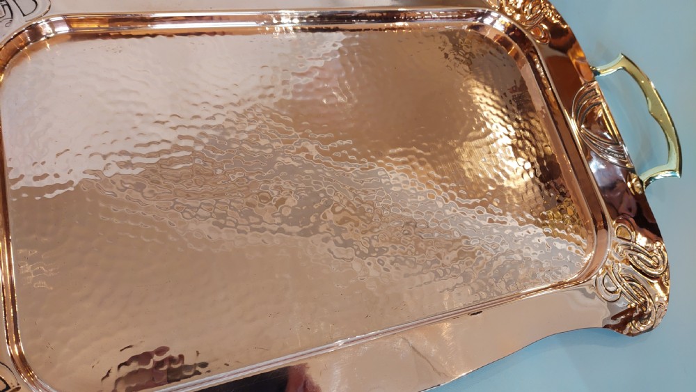 Secessionist (Art Nouveau) Hammered Copper Tray View III