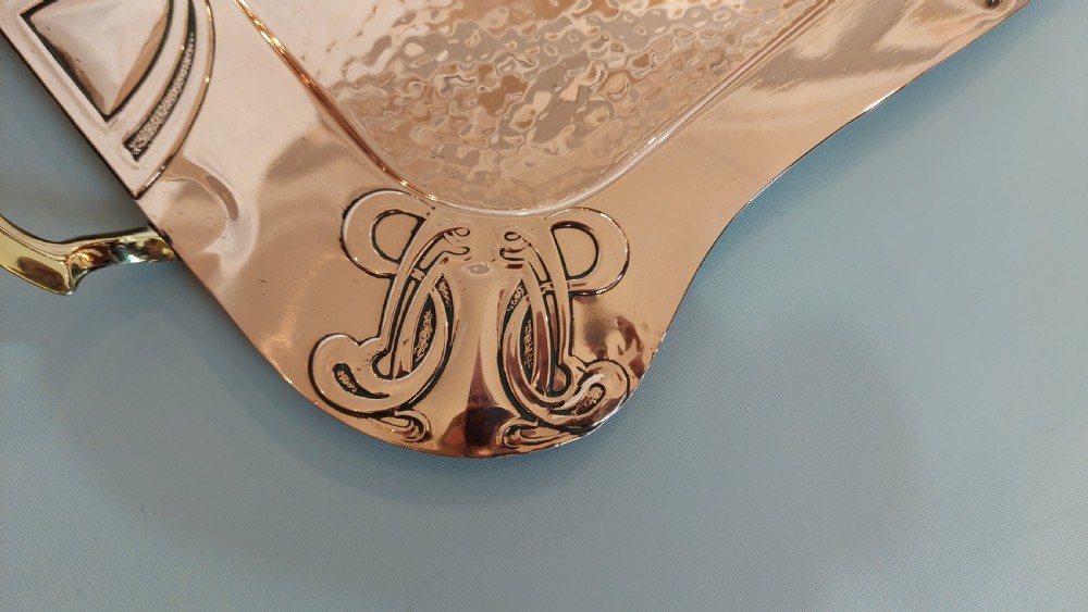Secessionist (Art Nouveau) Hammered Copper Tray View IV