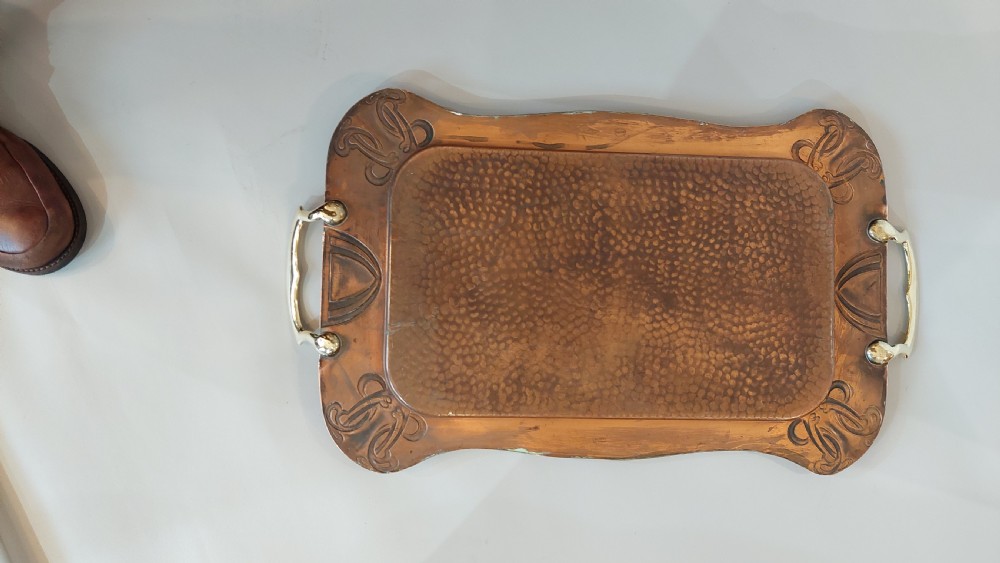 Secessionist (Art Nouveau) Hammered Copper Tray View VII