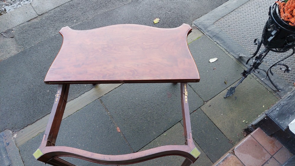 George II Figured Mahogany Card Table with Fold Over Top View VII