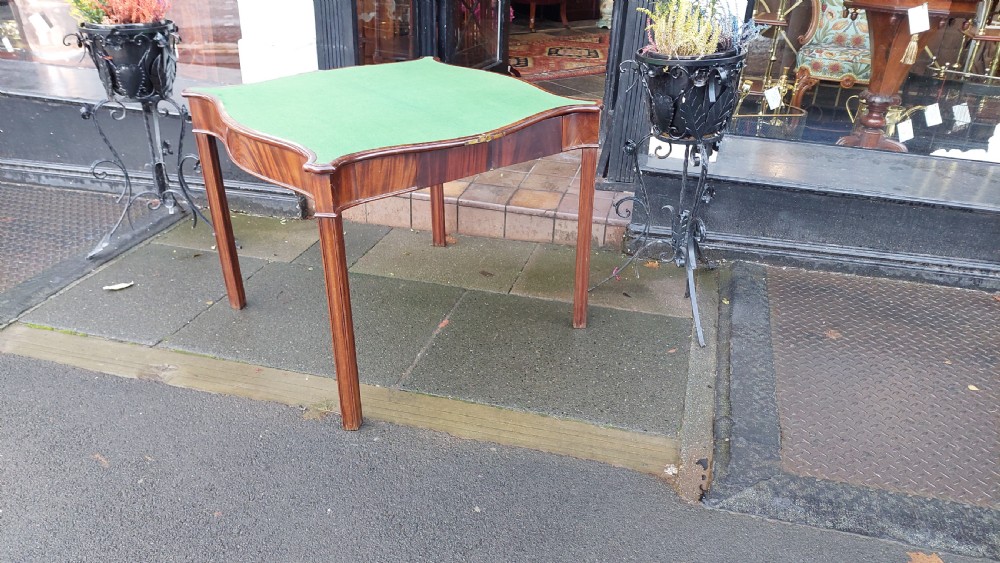 George II Figured Mahogany Card Table with Fold Over Top View IX