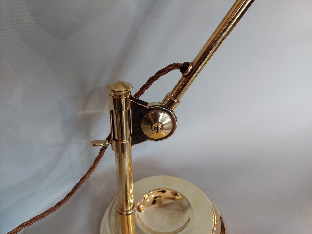 1920's Brass Clerks Desk Light View II