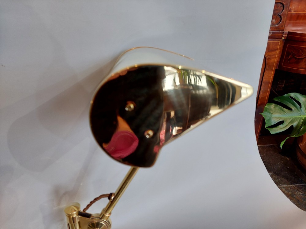 1920's Brass Clerks Desk Light View III
