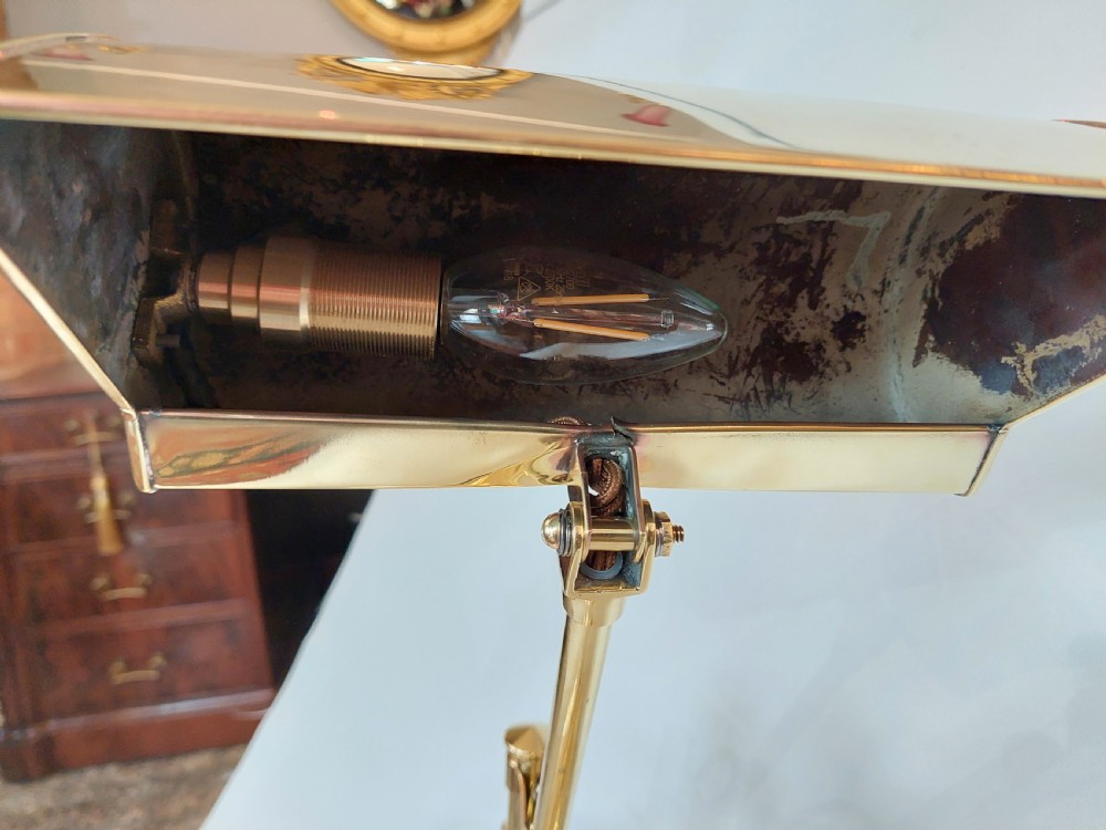 1920's Brass Clerks Desk Light View V