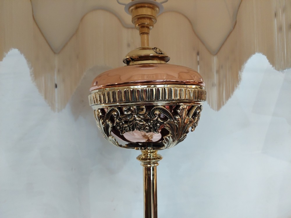 Victorian Telescopic Brass Standard Oil Lamp View X