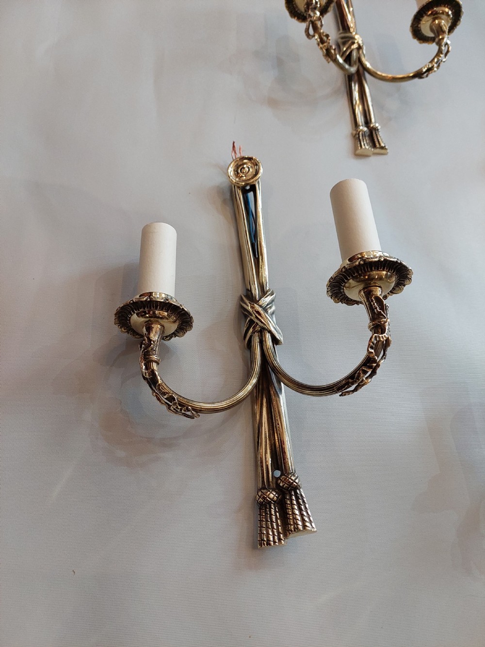 Set of Four Early 20thC Louis XVI Style Brass Wall Lights View III