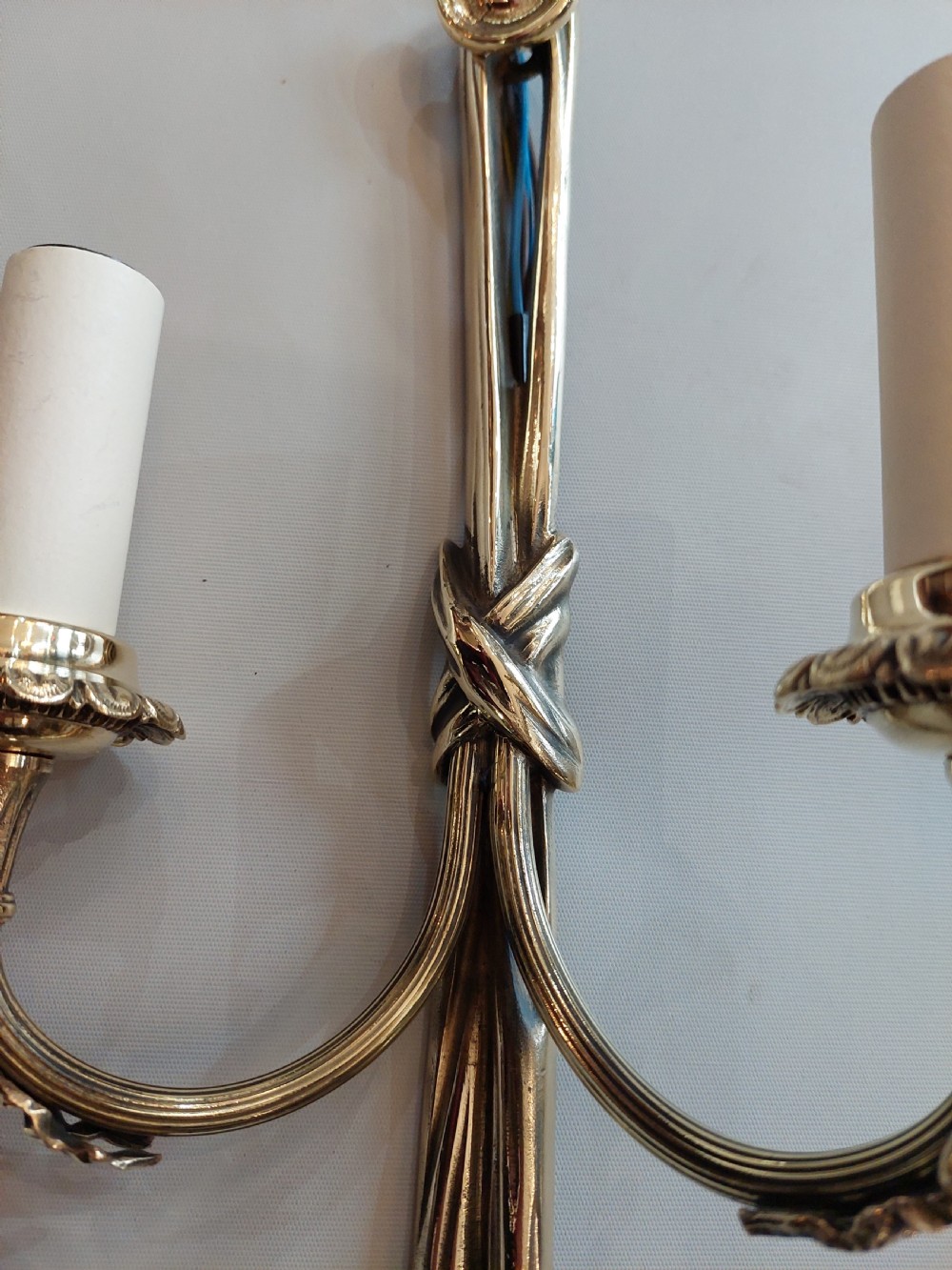 Set of Four Early 20thC Louis XVI Style Brass Wall Lights View V