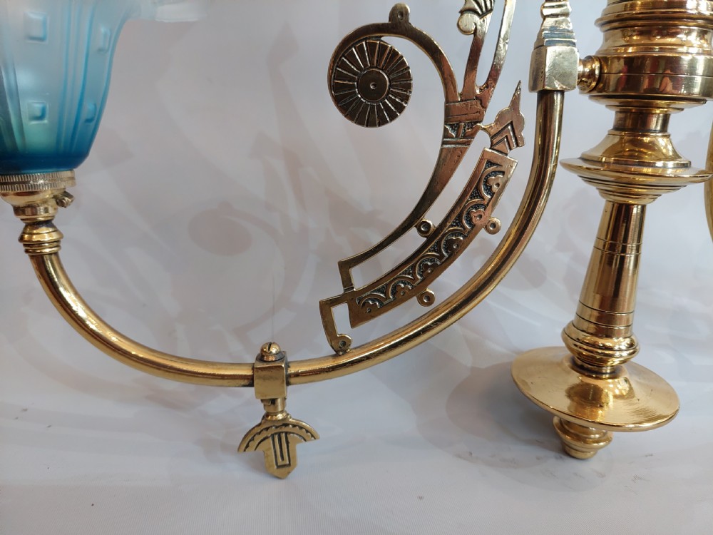 Art Nouveau Brass Ceiling Lamp View V