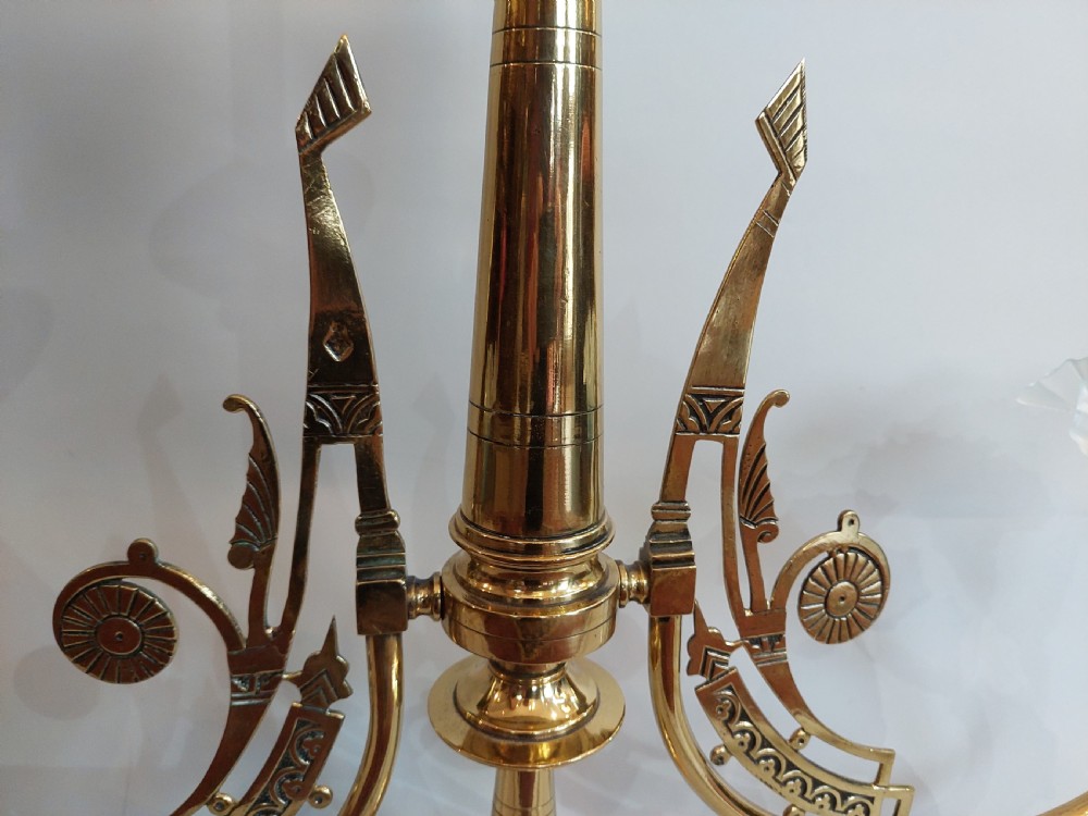 Art Nouveau Brass Ceiling Lamp View VI
