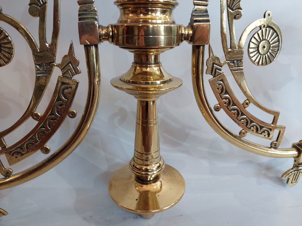 Art Nouveau Brass Ceiling Lamp View VII