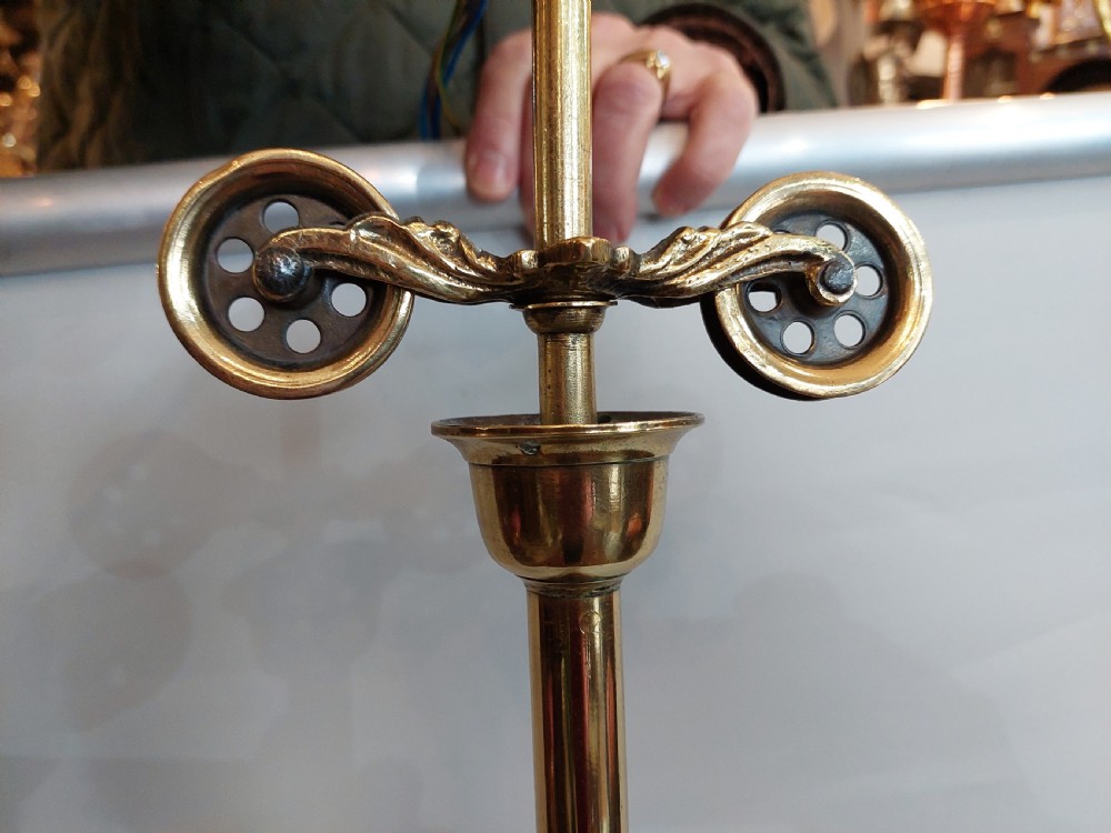 Art Nouveau Brass Ceiling Lamp View IX