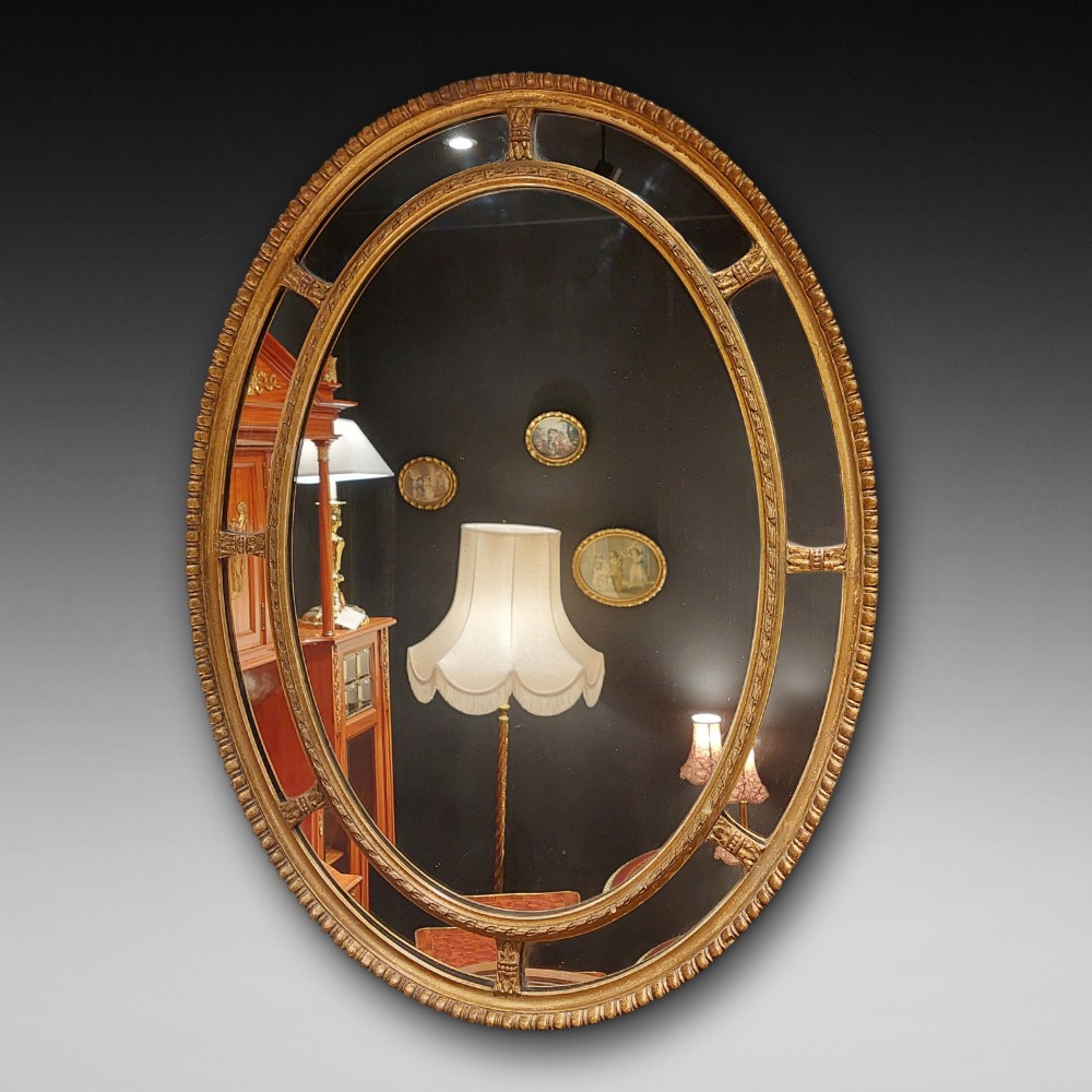 Victorian Giltwood & Gesso Oval Wall Mirror
