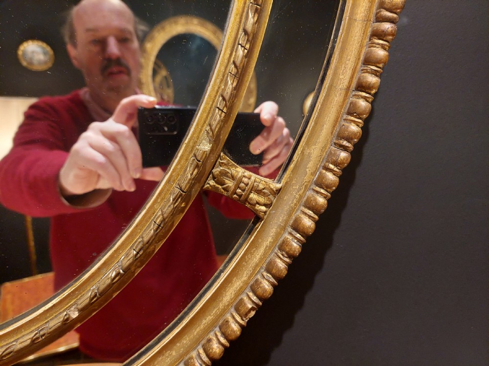 Victorian Giltwood & Gesso Oval Wall Mirror View II