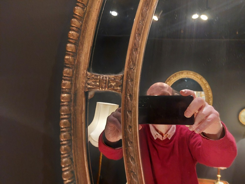 Victorian Giltwood & Gesso Oval Wall Mirror View V