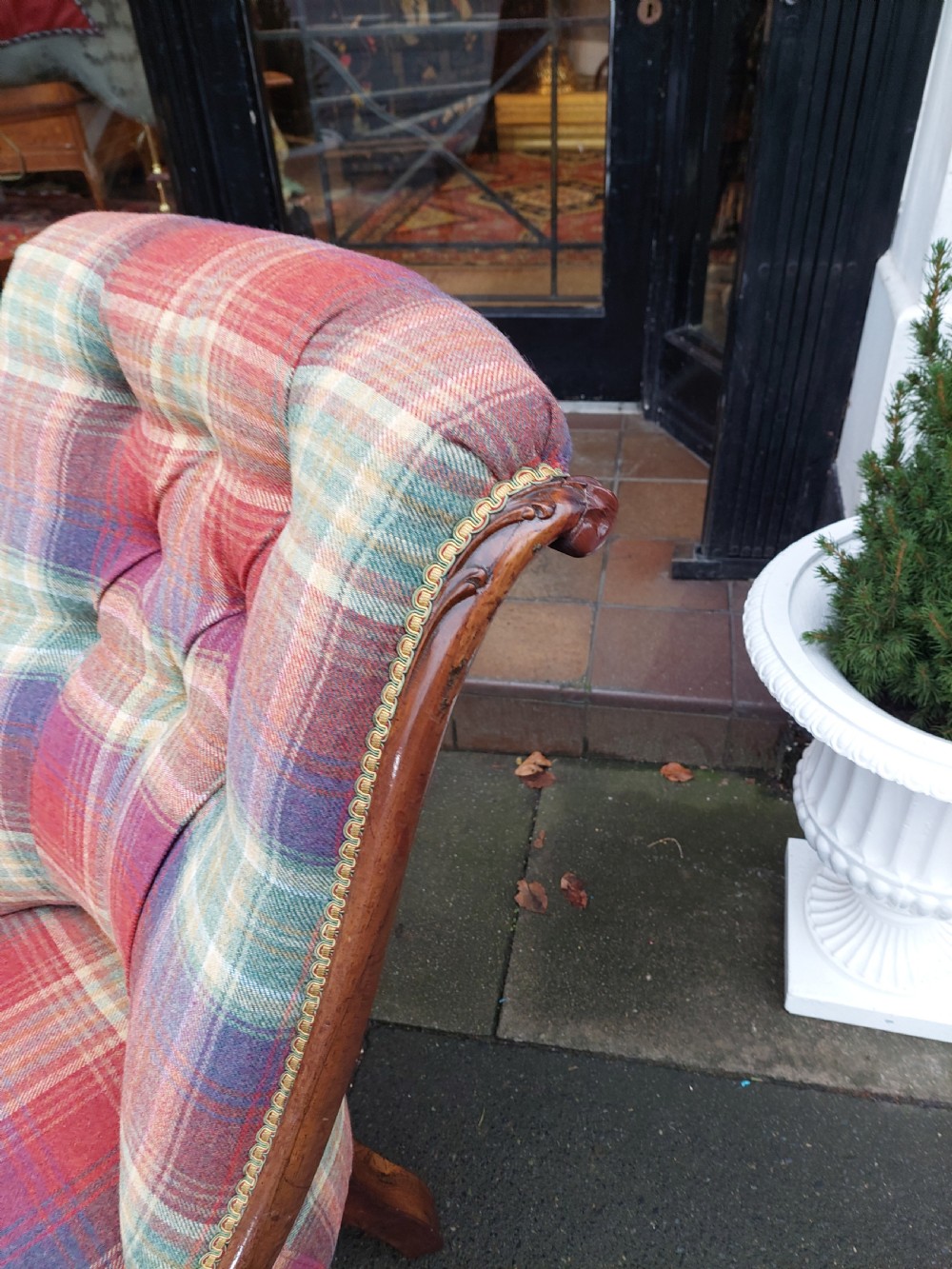 Victorian Rosewood and Mahogany Nursing Chair and Stool View V