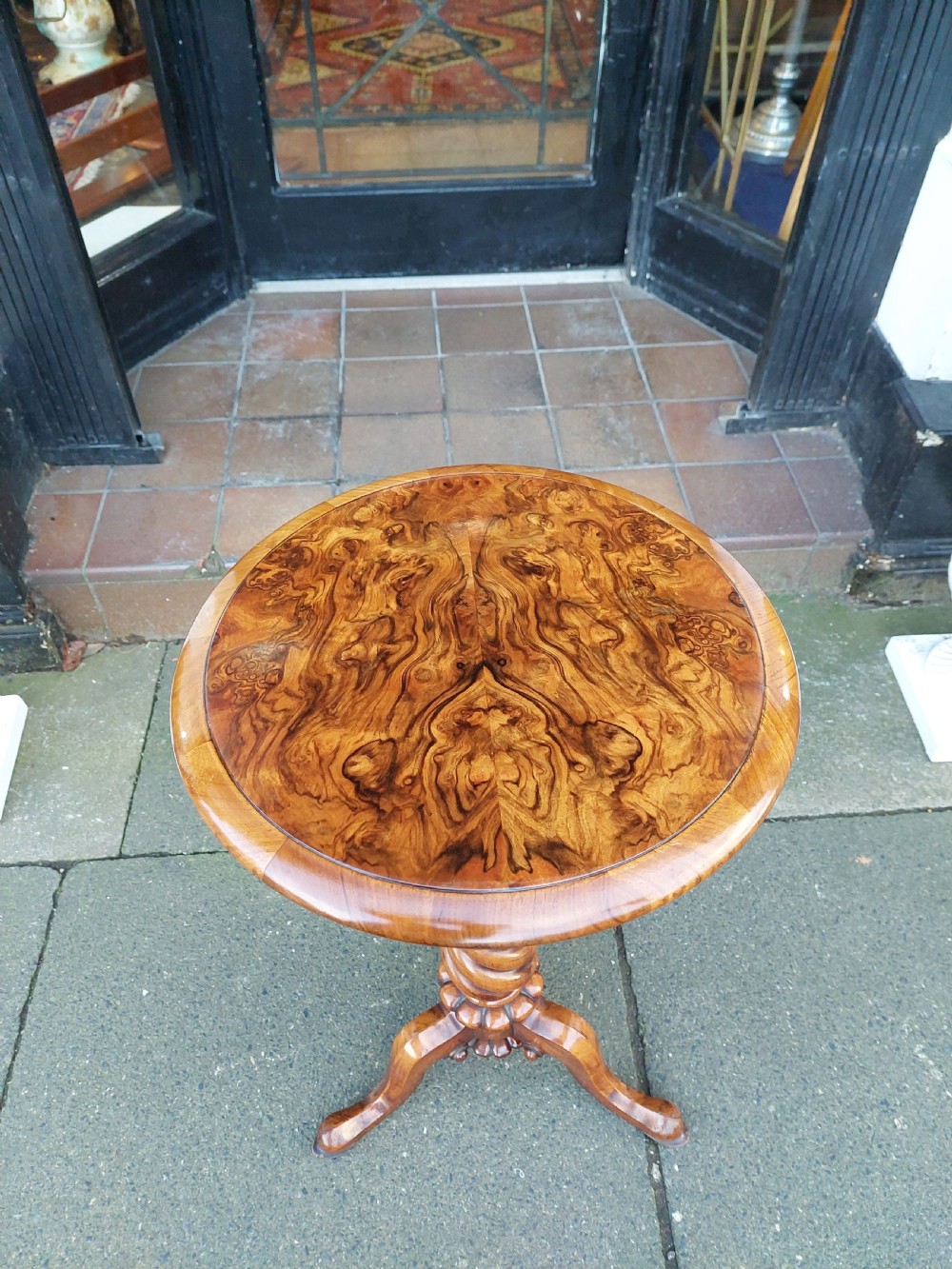 William IV Burr Walnut Teapoy View IV