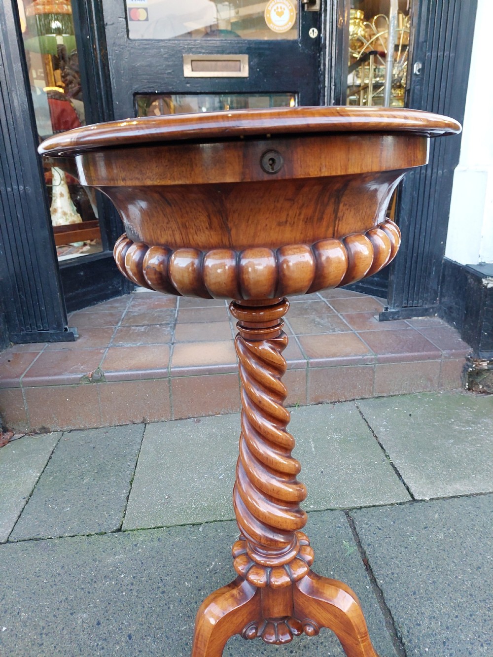William IV Burr Walnut Teapoy View X