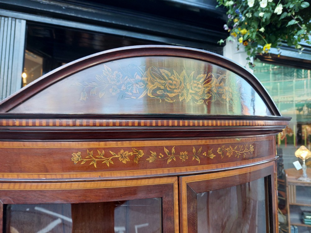 Edwardian Mahogany Floor Standing Corner Display View V