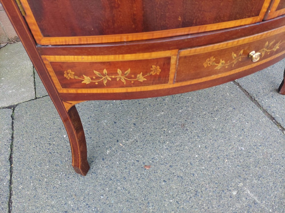 Edwardian Mahogany Floor Standing Corner Display View VI