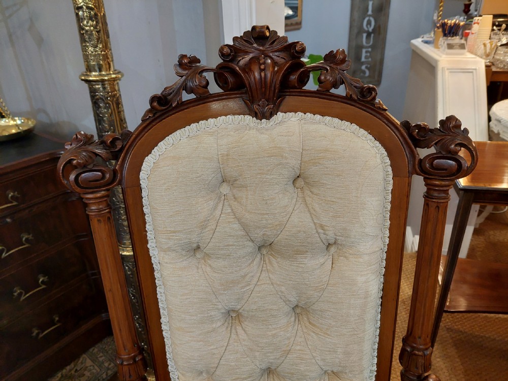 Pair of Victorian Walnut Parlour Chairs View V