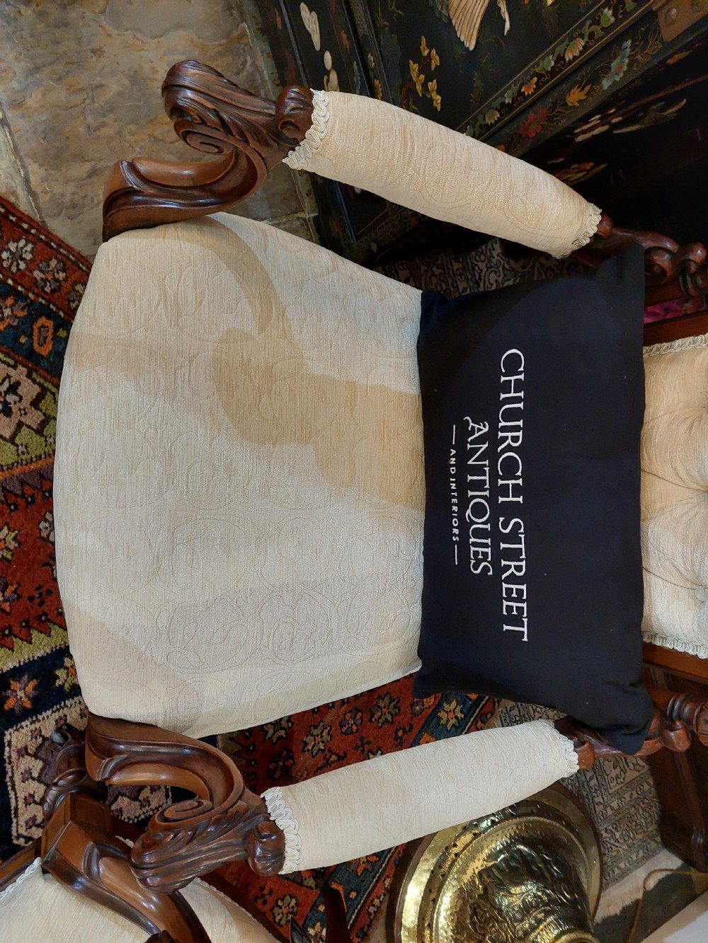 Pair of Victorian Walnut Parlour Chairs View IX