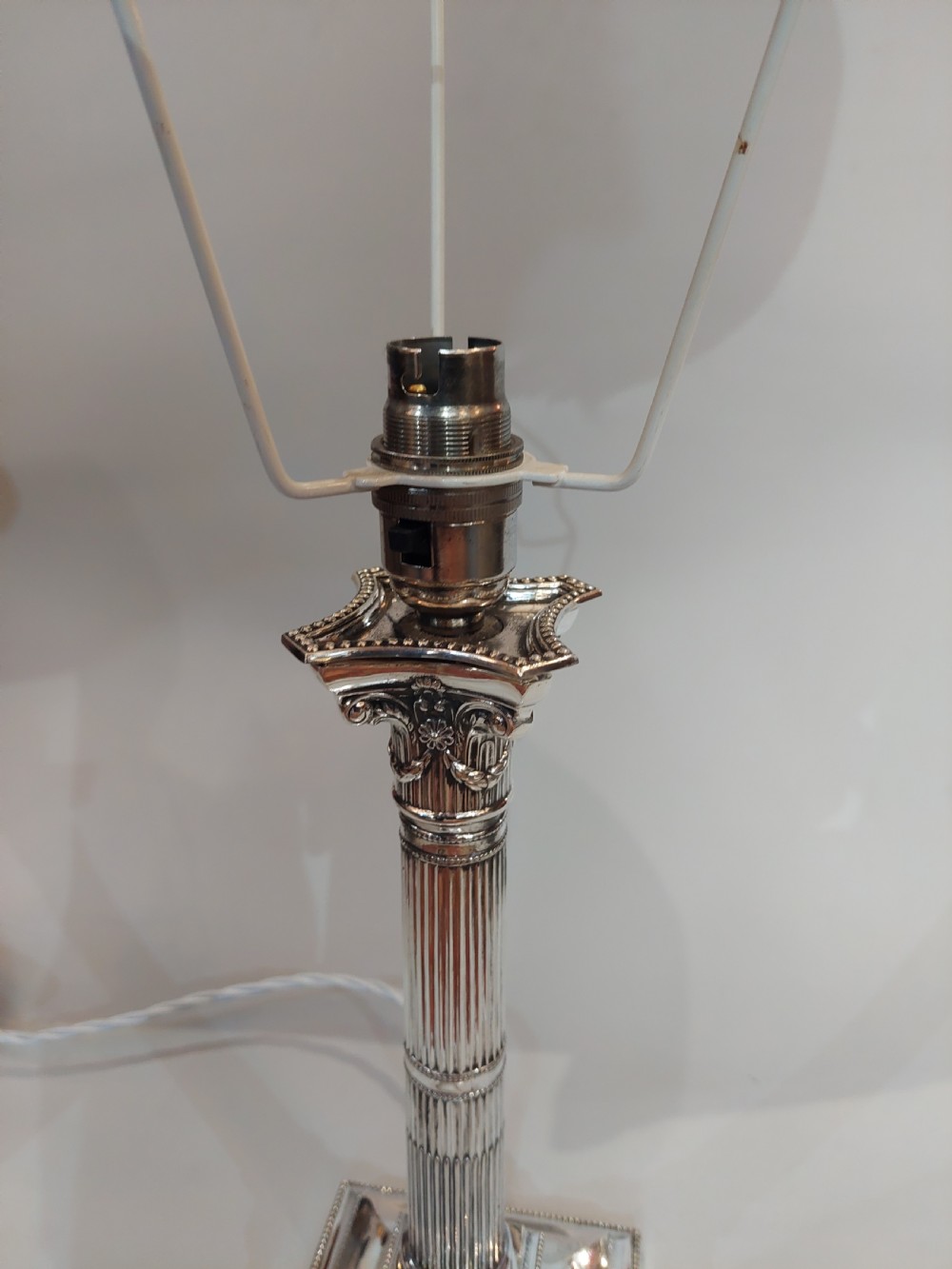 Victorian Silver Plated Neoclassical Table Lamp View IV