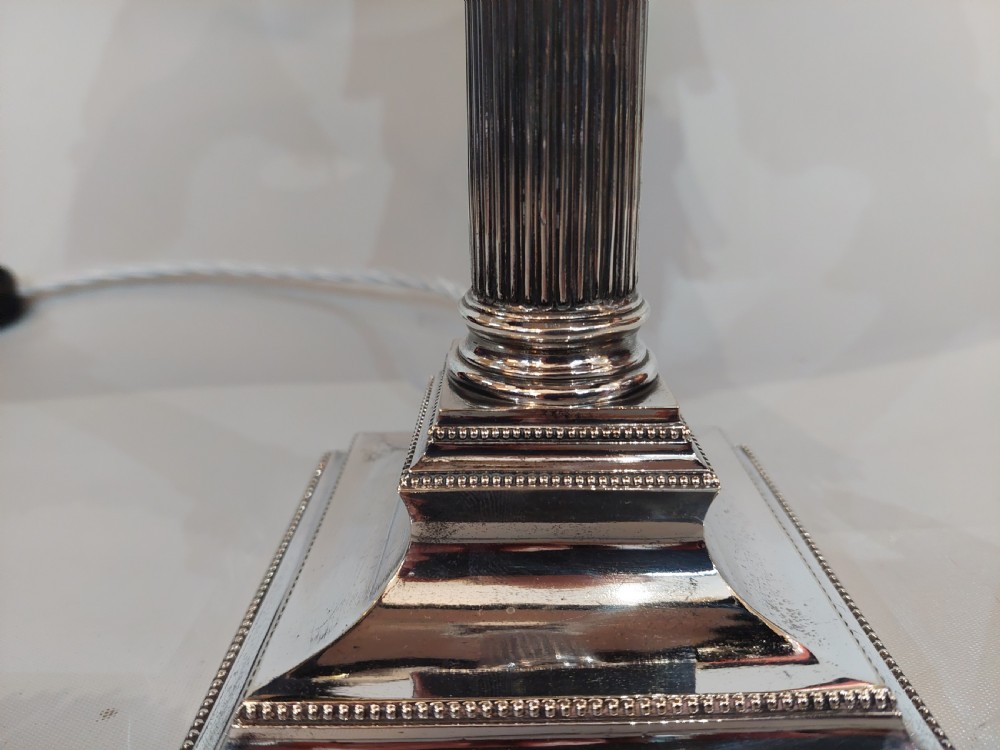 Victorian Silver Plated Neoclassical Table Lamp View VI