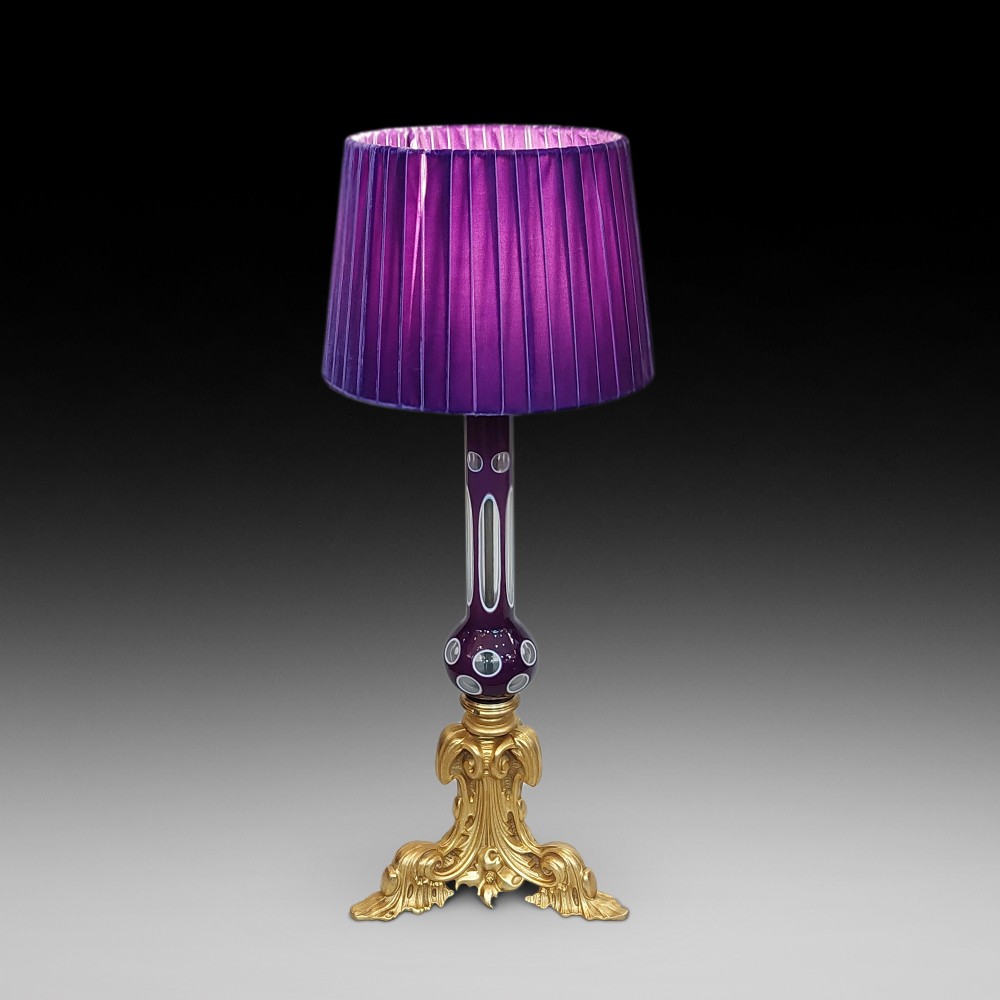 Early 20thC Gilt Bronze and Murano Glass Table Lamp