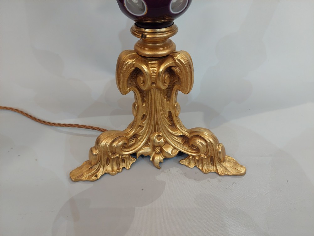 Early 20thC Gilt Bronze and Murano Glass Table Lamp View III