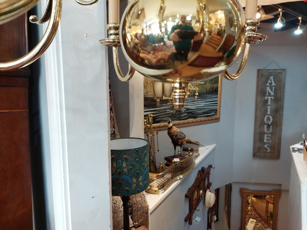 Early 20thC Dutch Brass 6 Arm Chandelier View VIII