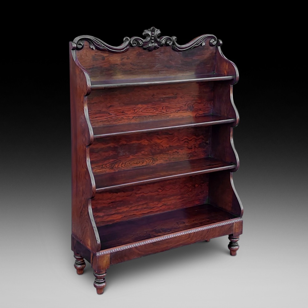William IV Rosewood Waterfall Bookcase