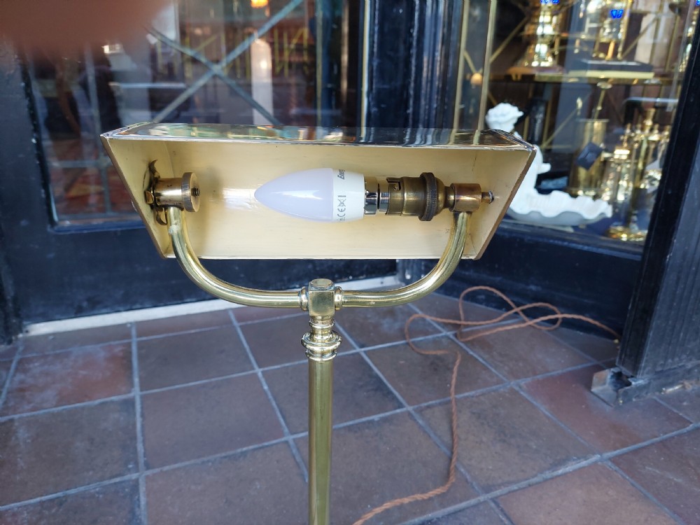 Early 20thC Hooded Brass Desk Lamp  View V