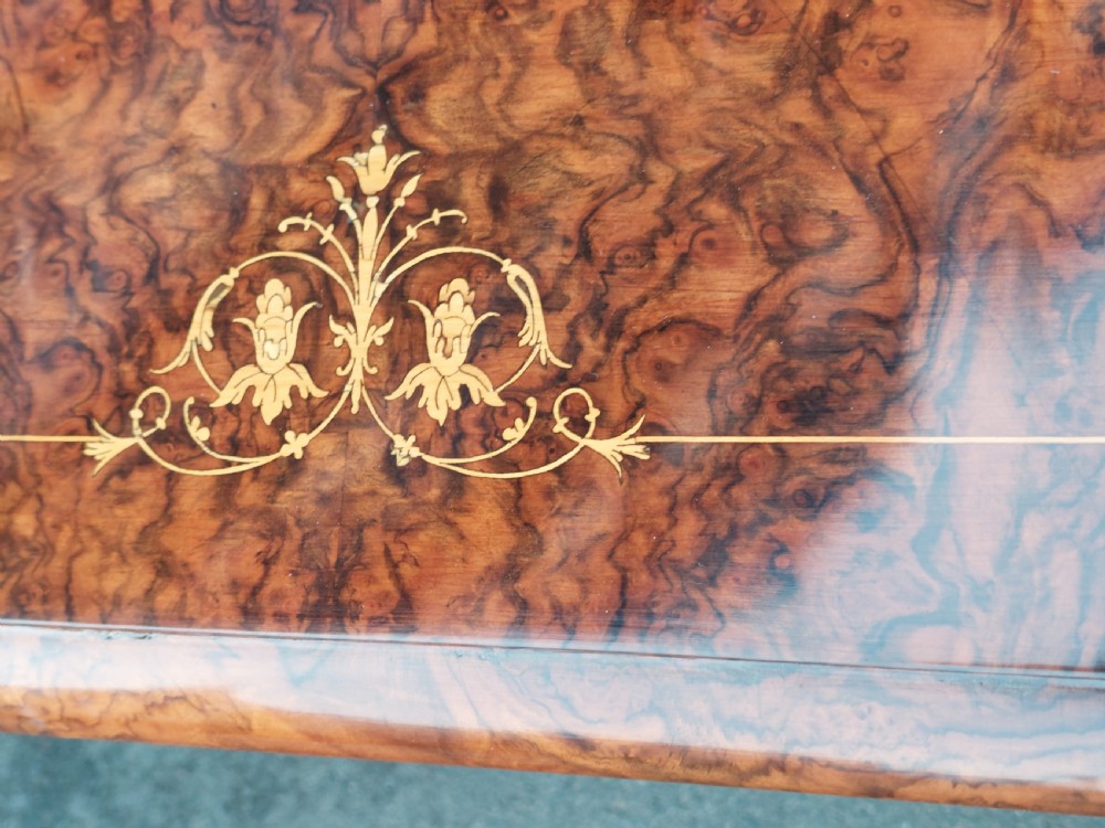 Victorian Burr Walnut and Amboyna Coffee Table View VIII