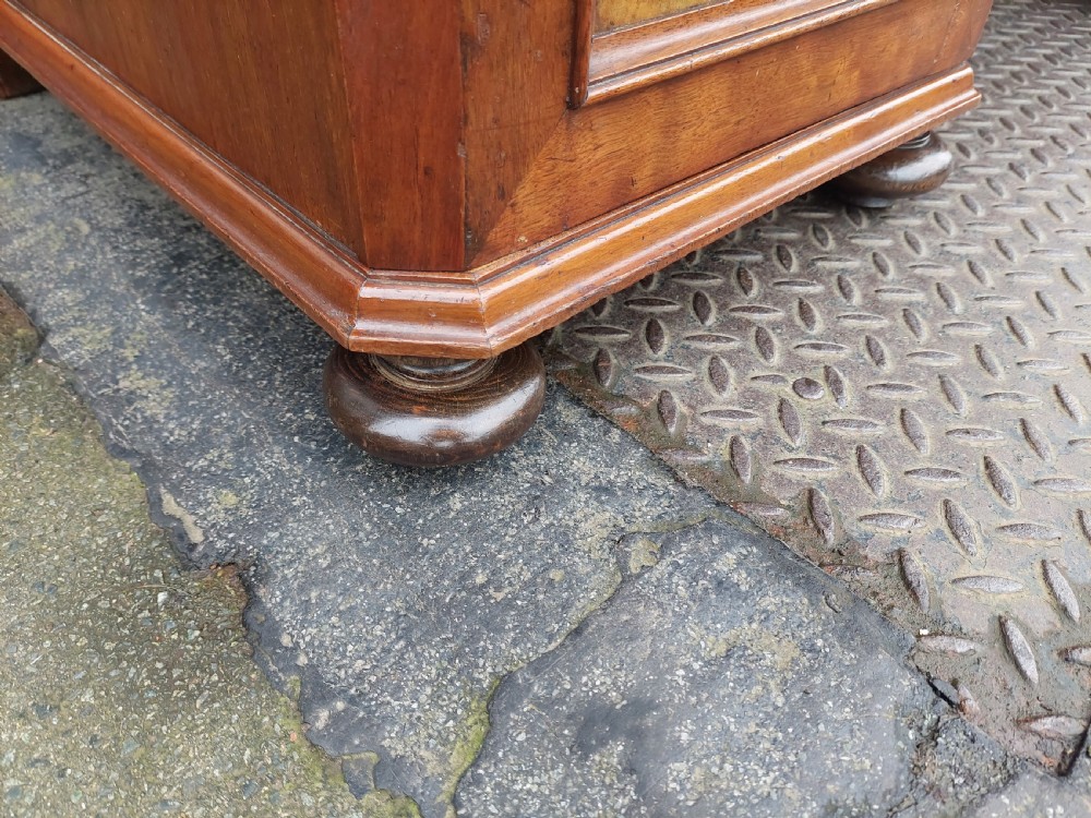 19thC Danish Burr Walnut Twin Pedestal Writing Desk View V