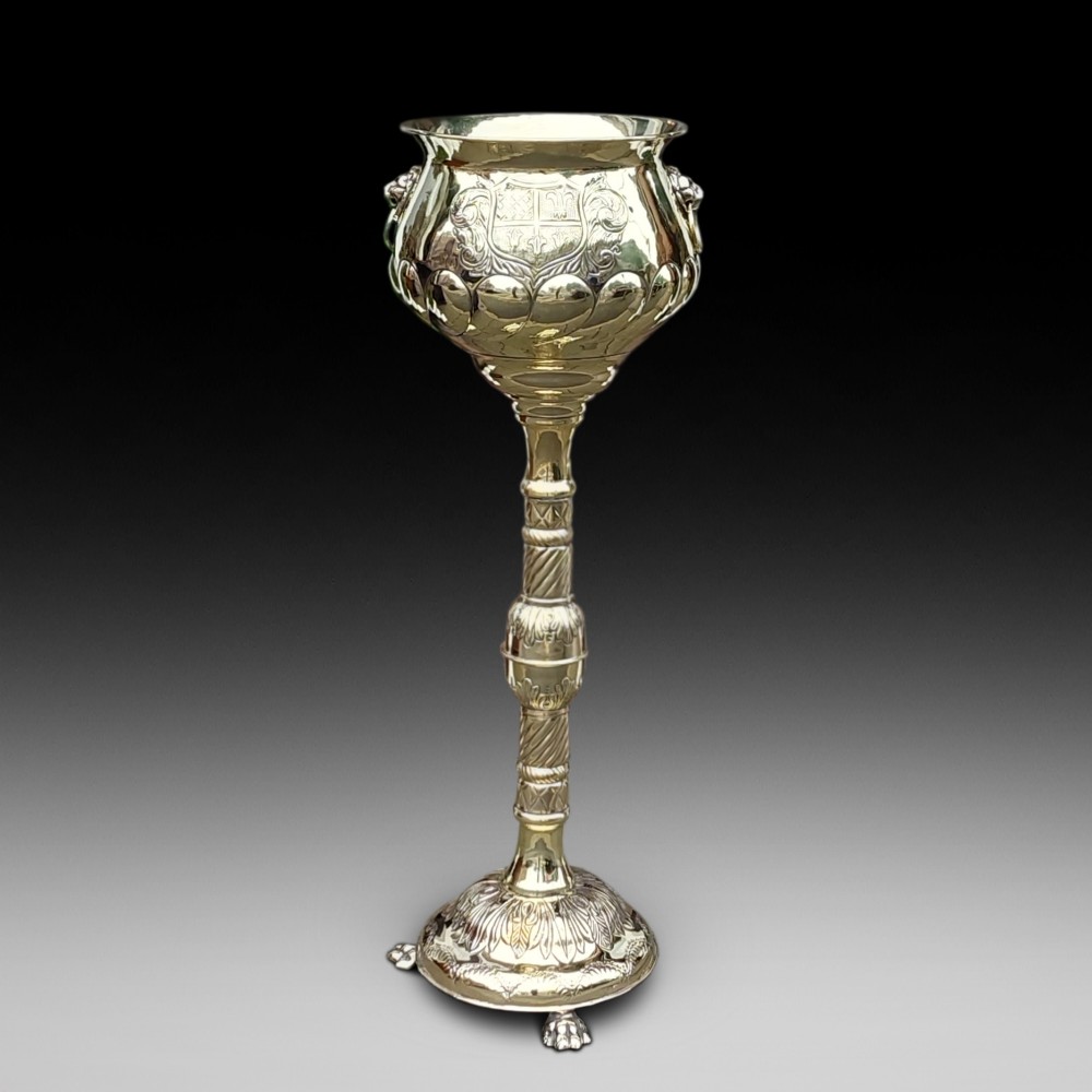 High Victorian Brass Pedestal Jardinière Planter