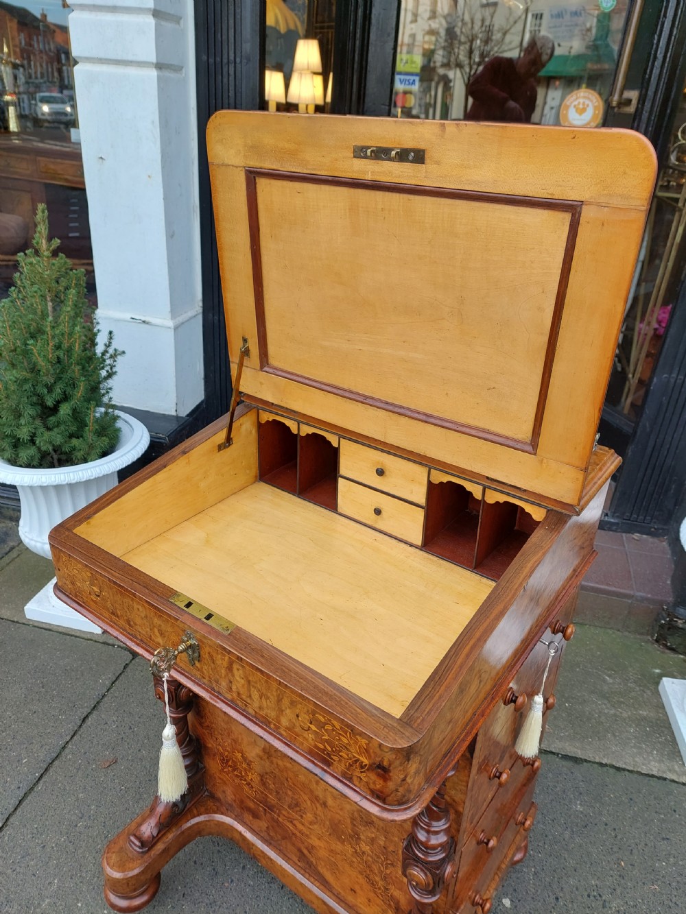 Victorian Burr Walnut & Walnut Davenport View III