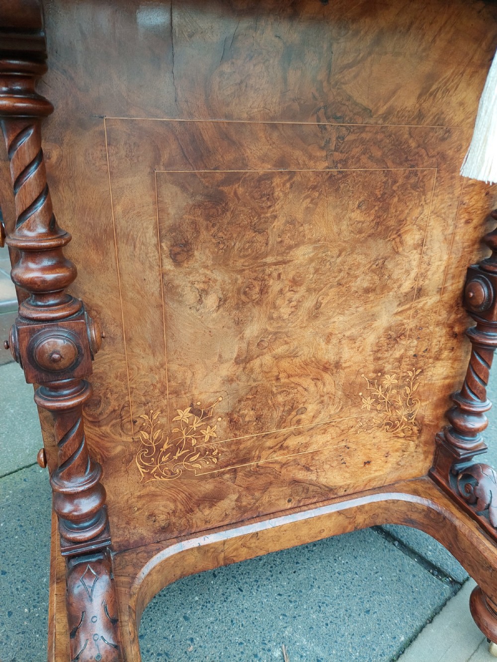 Victorian Burr Walnut & Walnut Davenport View VIII