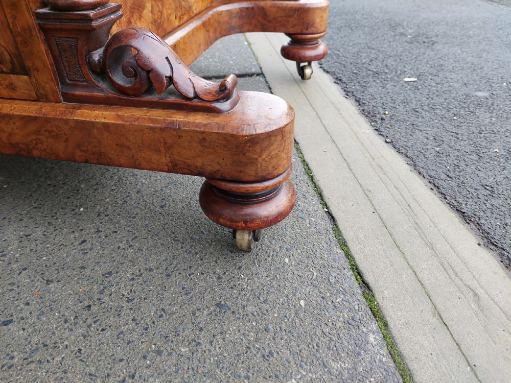 Victorian Burr Walnut & Walnut Davenport View IX