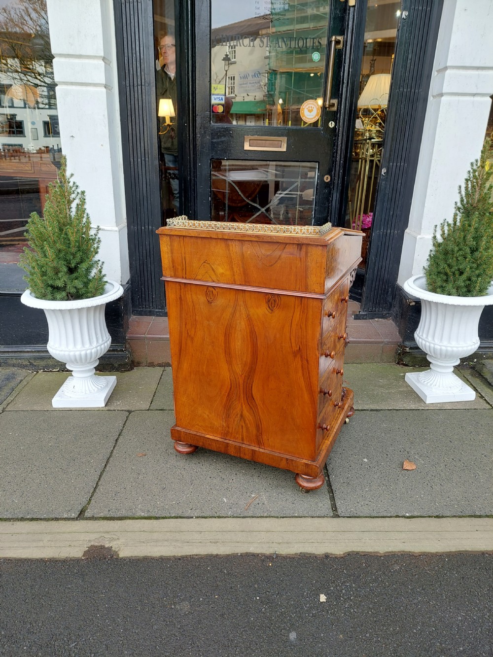 Victorian Burr Walnut & Walnut Davenport View XI