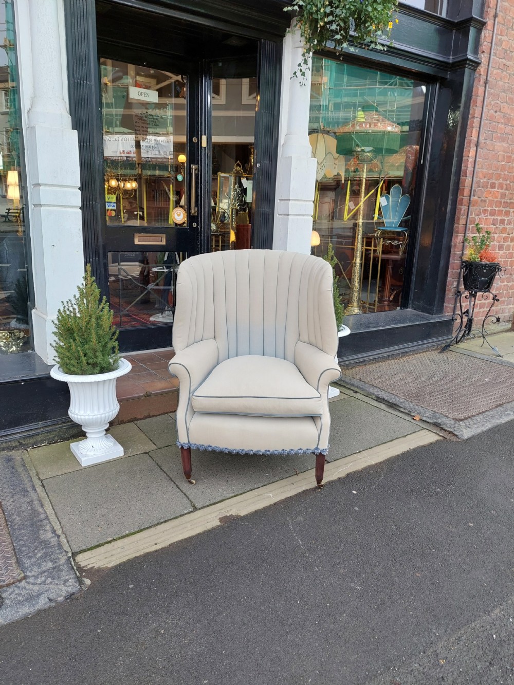 19thC Mahogany Framed Barrel Back Armchair View II