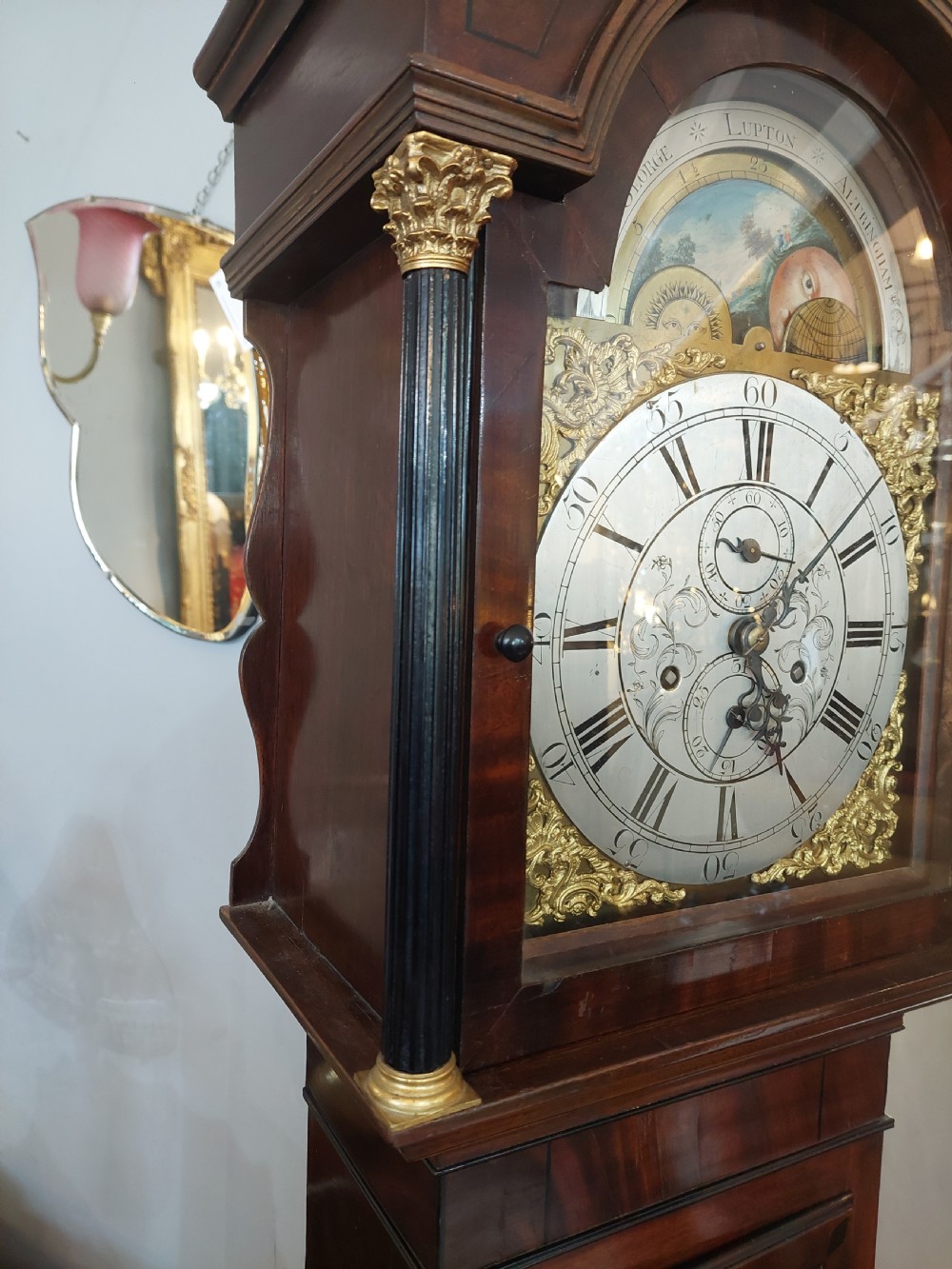 George III Mahogany Timepiece by George Lupton – Altrincham c1780  View IV