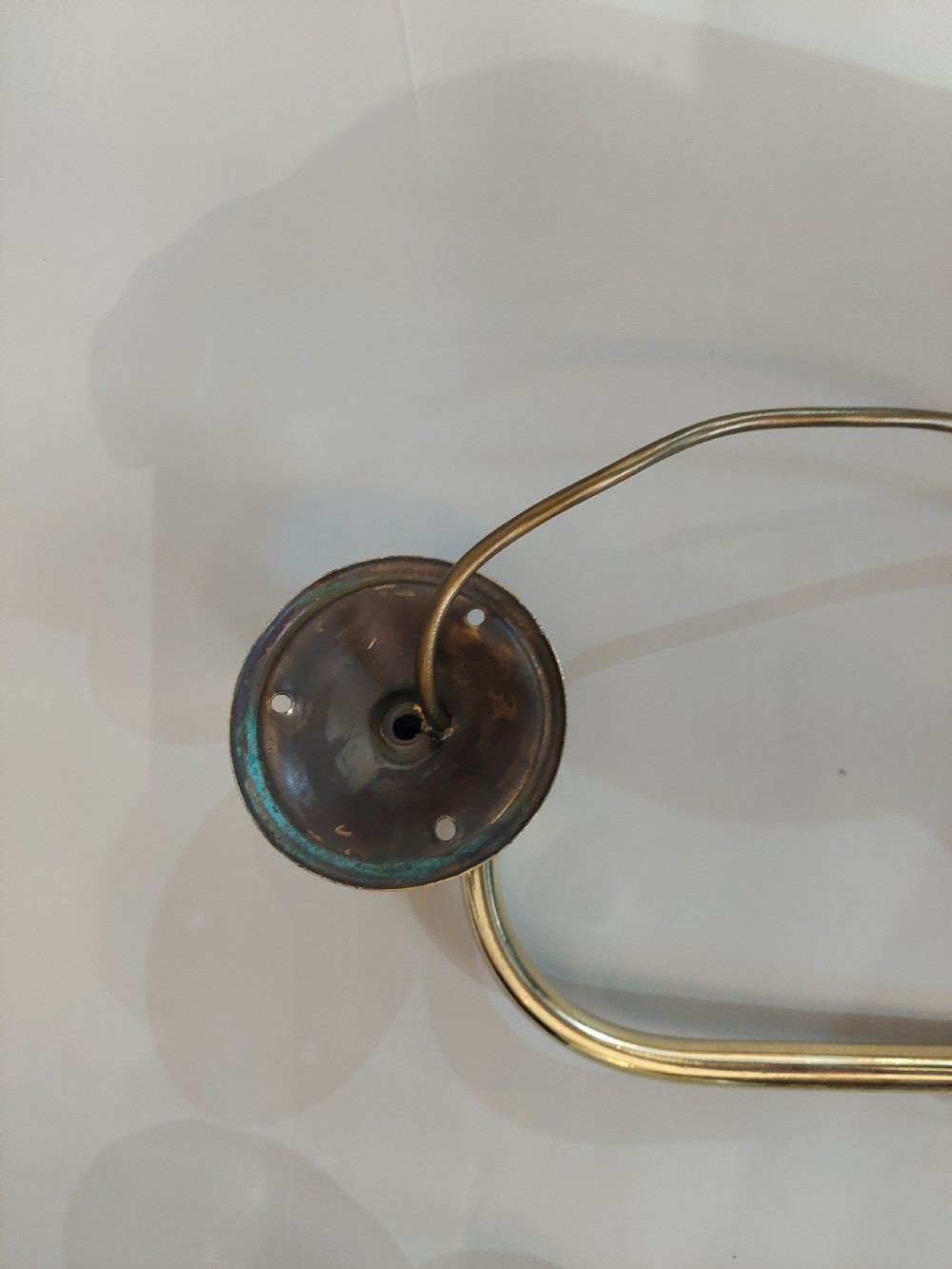 Brass Wall Gas Lamp with Frosted Glass Shade View V