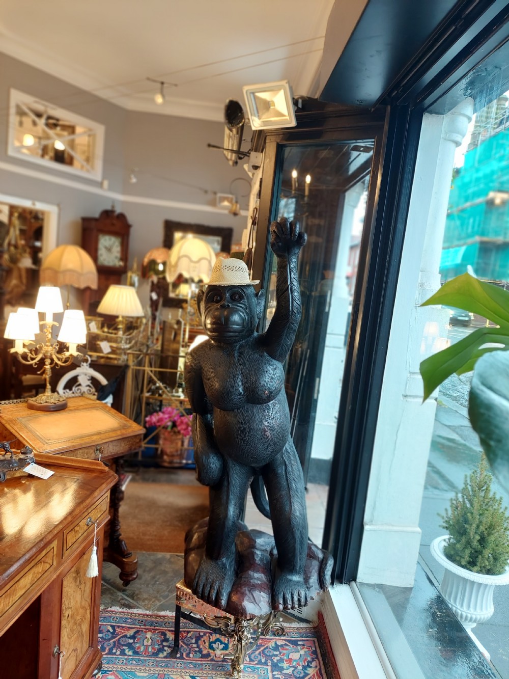 Novelty Brass Table Lamp in the form of Fishing Rod and Reel View II
