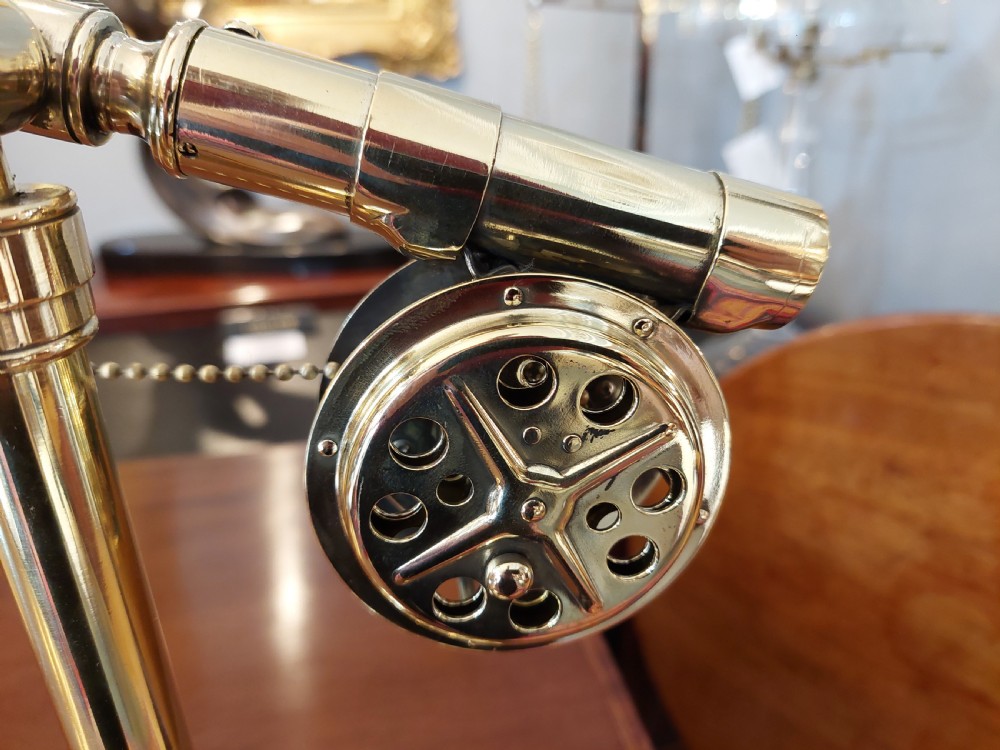 Novelty Brass Table Lamp in the form of Fishing Rod and Reel View V