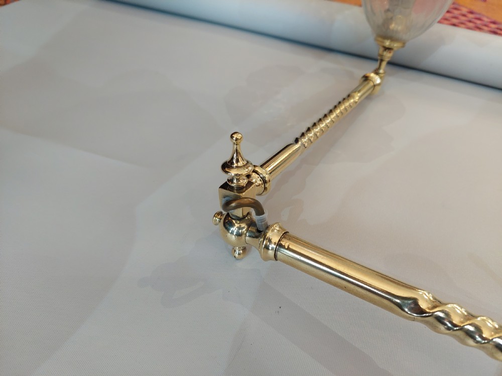 Victorian Brass Angle Poise Wall Gas Lamp View IV