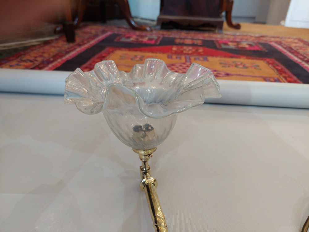 Victorian Brass Angle Poise Wall Gas Lamp View VI
