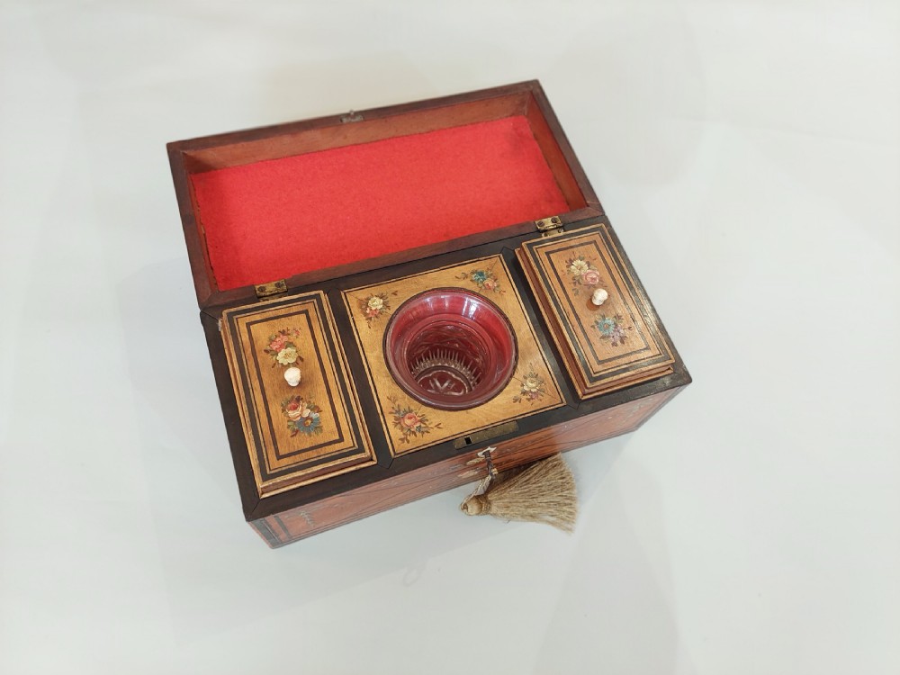 George III Satinwood Teapoy View II