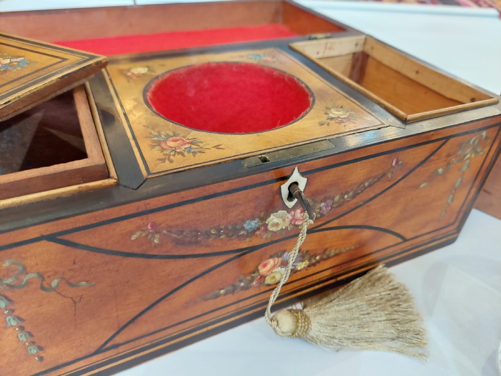 George III Satinwood Teapoy View IV