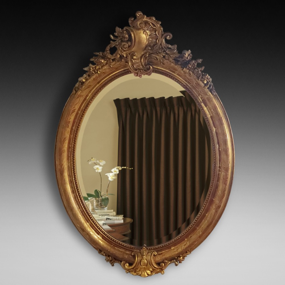 Victorian Gilt-Framed Rococo Style Mirror 